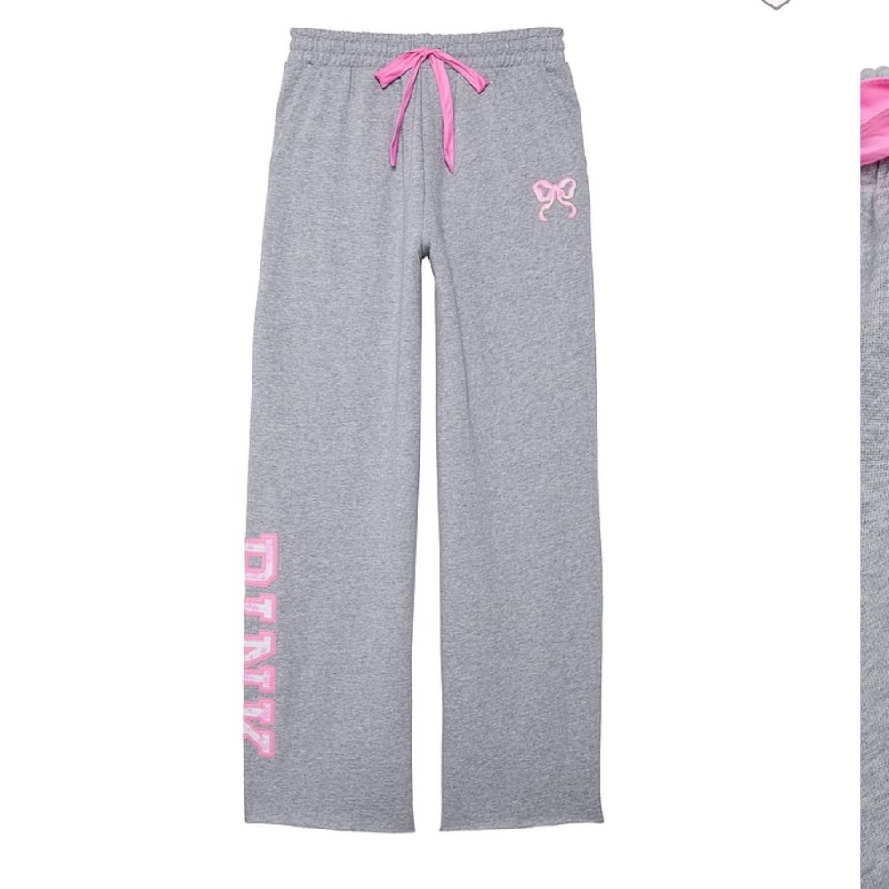 Loveshackfancy X PINK Victoria's Secret Gray Sweatpants Wide Leg Small Reg